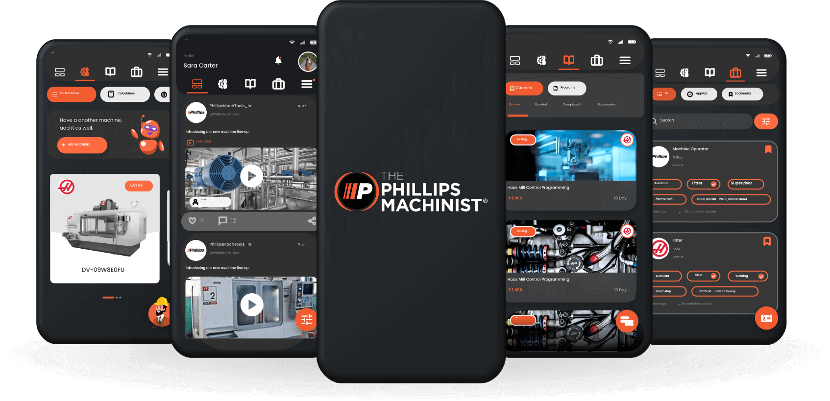Phillips Machinist App Screens